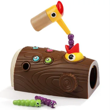 Забавная магнитная игрушка для малышей, мелкая моторика для девочек и мальчиков, Сенсорное кормление, дошкольные игры, Голодный Дятел, учебная игрушка, подарок для девочки
