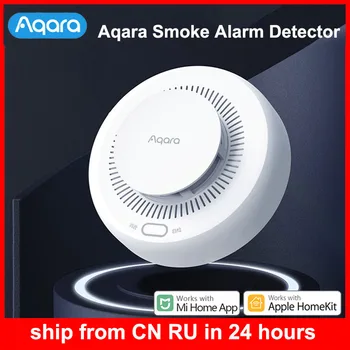 Интеллектуальный детектор дыма и газа Aqara Zigbee Монитор пожарной сигнализации Звуковое оповещение Приложение для домашней безопасности Дистанционное управление от Mihome Homekit