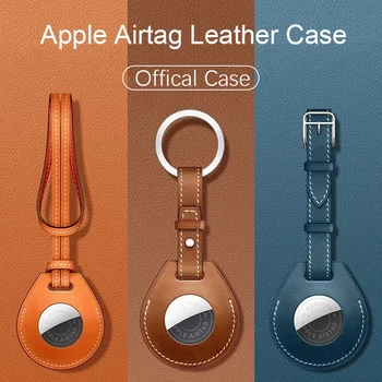 Кожаный Защитный Чехол С Брелоком Для Ключей Apple AirTag Case For Airtag Tracker Locator Device Anti-lost Защитный Чехол llavero