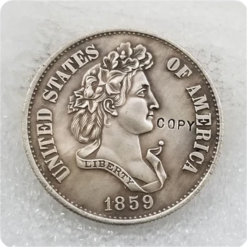 КОПИЯ КОПИИ монеты 1859 года с рисунком французской головы в полдоллара