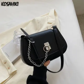 Корейская модная сумка для подмышек для девочек, повседневные Милые Офисные Женские сумки через плечо Y2k, Элегантные кошельки и сумочки на цепочке