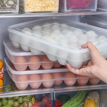 Коробка для яиц с 34 ячейками, контейнер для еды, Органайзер для яиц, коробка для хранения в холодильнике, более четкое хранение в total Home Supplies