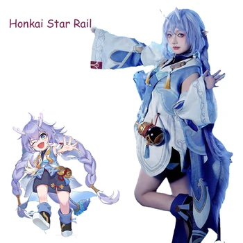 Костюм для косплея Bailu Honkai Star Rail, полный комплект из текстурированных тканей, аксессуары, парик для косплея Бай Лу, наряд для косплея