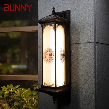 Кролик Солнечный Настенный Светильник Творчество Китайский Открытый Бра Свет LED Водонепроницаемый IP65 для Дома Вилла Коридор Двор