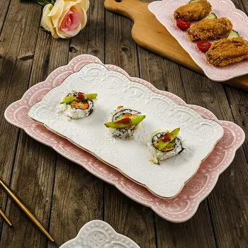 Кружевная тарелка с бабочкой Европейские Рельефные Керамические тарелки Ретро тарелки Стейк Паста Тарелки для тортов Посуда для фруктовых овощных салатов