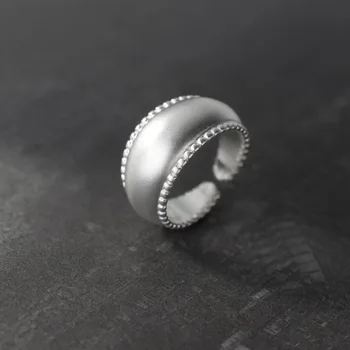 Кружевные кольца в простой горошек из стерлингового серебра 925 пробы для женщин, модные открытые регулируемые вечерние украшения ручной работы, предотвращающие аллергию