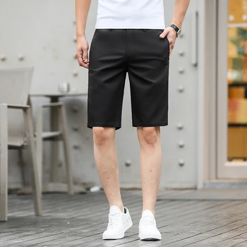 Летние деловые мужские короткие повседневные брюки делового покроя, прямой крой, Корейские короткие брюки, Корейские короткие брюки для мужчин