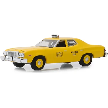 Литой под давлением сплав 1/64 1975 Ford Torino - модель автомобиля такси в Нью-Йорке, желтая классическая коллекция для взрослых, статический дисплей, Сувенир, игрушка для мальчика