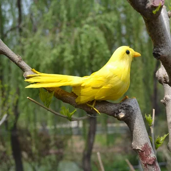 маленькая имитационная игрушка желтая Птица реалистичный милый птичий подарок около 16 см