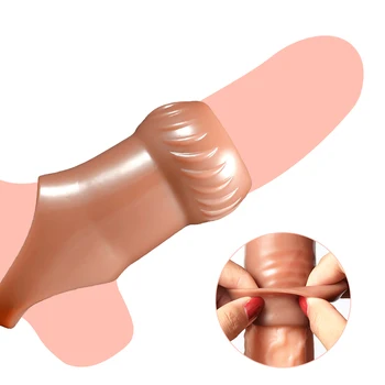 Многоразовый Силиконовый рукав для пениса Секс-игрушки для мужчин, Кольцо для члена, Увеличитель пениса, Экстендер, Задержка Эякуляции, Игры для взрослых, Эротические товары