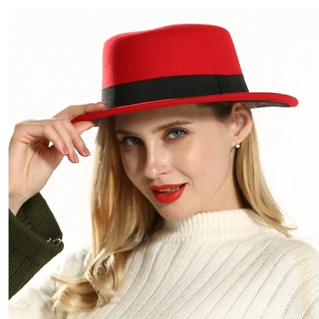 Модная женская шапка Prok Pie, Зимняя шерстяная Плоская Фетровая шляпа, Леди чародей, Дорожная шляпа, Праздничная шляпа, Размер 56-58 см