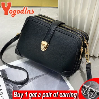 Модная сумка для телефона Yogodlns, женская сумка через плечо из искусственной кожи, повседневная маленькая квадратная сумка, однотонная сумка-мессенджер, кошельки