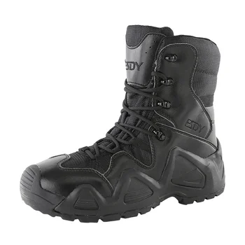 Мужская спортивная обувь для скалолазания на открытом воздухе, охотничья обувь для армейских фанатов, для боевой подготовки, для пеших прогулок, нескользящие кожаные износостойкие тактические ботинки