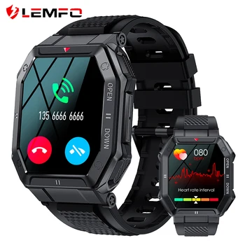 Мужские умные часы LEMFO для ответа на звонки, спортивные часы емкостью 350 мАч, пульсометр, монитор артериального давления, умные часы Android iOS