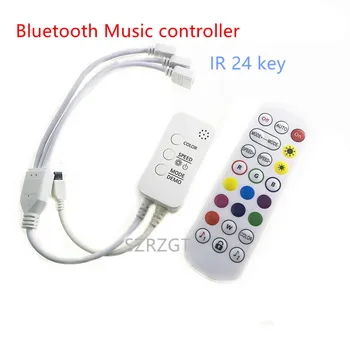 Музыкальный контроллер приложения Bluetooth, красочный ИК-режим с 24-клавишным затемнением и изменением цвета для RGB 3528 5050 smd светодиодной ленты, подсветка телевизора 12v