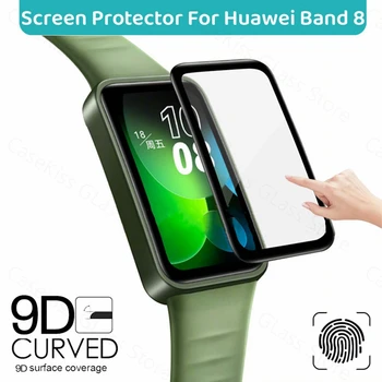 Мягкое стекло для Huawei Band 8 7 Защитная пленка с полным покрытием 9D Изогнутая пленка для аксессуаров для умных часов huawei band8 band7