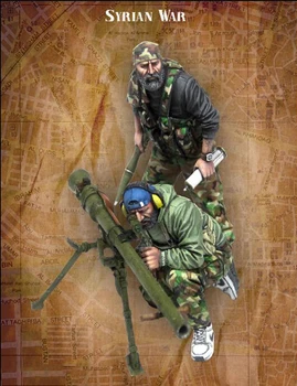 Неокрашенный комплект 1/35 Сирийской войны включает 2 фигурки солдат из смолы, миниатюрный гаражный комплект