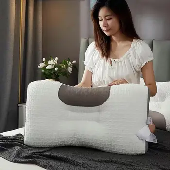 Новая подушка-бандаж для шеи из соевого волокна для взрослых, 3D-массажная перегородка, высококачественные антибактериальные средства и средства против клещей, улучшающие качество сна