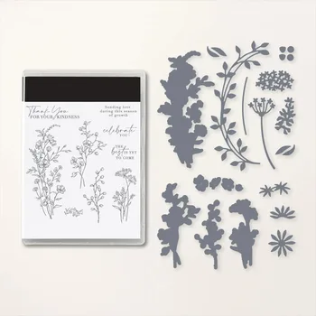 Новые растения 2023-2024 годов, наборы штампов для резки металла и прозрачные штампы для поделок из бумаги для скрапбукинга, изготовление декора для фотоальбома