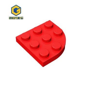 Пластина Gobricks MOC 30357 с круглым углом 3 X 3 для строительных блоков, деталей, обучающих технических деталей DIY, подарочных развивающих игрушек