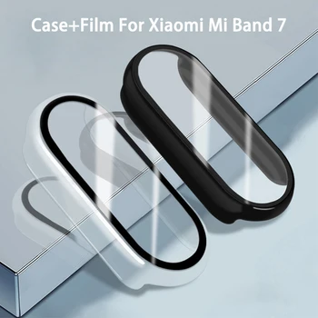 Пленочный Стеклянный Чехол Для Xiaomi Mi Band 7 Screen Protector Case + Пленка Полный Защитный Чехол Для Mi Band 7 6 5 4 Аксессуары