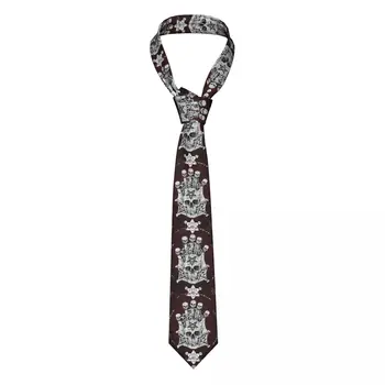 Повседневный узкий галстук с наконечником стрелы, злым черепом и мистической пентаграммой, тонкий галстук для мужчин, мужские аксессуары, простота для вечеринки, официальный галстук