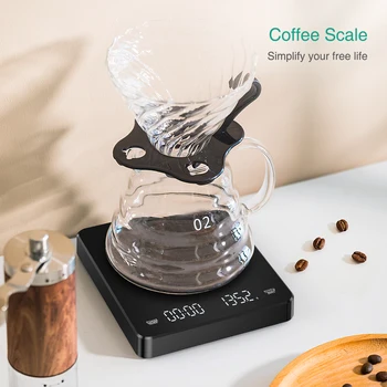 Прецизионные капельные кофейные весы для взвешивания кофе 0,1 г, кофейные весы с таймером, Цифровые Кухонные весы, светодиодный экран, Цифровой весовой инструмент