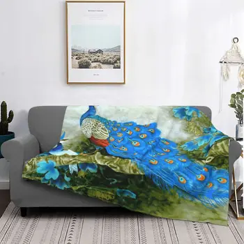Разноцветные одеяла из павлиньих перьев, коралловый флис, плюшевые растительные винтажные супер мягкие пледы для дома, покрывала для путешествий