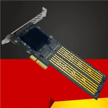 Разъемный 2-портовый Адаптер M2 NVME PCIE для NVMe SSD M Key B & M Key к Райзеру Карты Расширения PCI Express X4 с Низкопрофильным Кронштейном