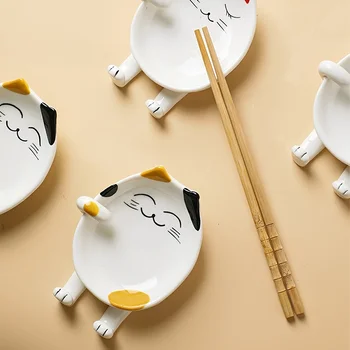 Рамка для керамической кастрюли с милым котом, рамка для суповой ложки-лопатки, встроенный держатель для палочек для еды