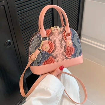 Роскошная дизайнерская сумка со змеиным узором для женщин, кожаная сумка через плечо, сумки-тоутеры, сумка с верхней ручкой, женская сумка-клатч