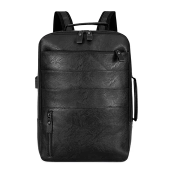 Рюкзак для зарядки через USB DIDA BEAR, мужская сумка из искусственной кожи, Большие рюкзаки для ноутбуков, мужские рюкзаки Mochila, ретро-школьный рюкзак для подростков, мальчиков