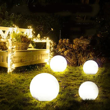 Садовый светодиодный шаровой светильник, уличная лампа для газона, Водонепроницаемое ландшафтное освещение, Зарядка через USB, домашний торшер, украшение для вечеринки, Светящийся шар