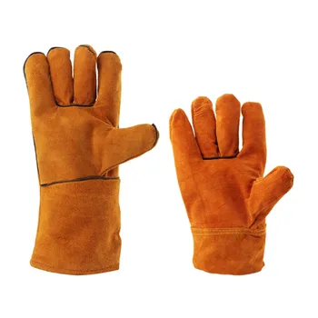Сварочные перчатки из термостойкой кожи короткого сечения для электросварщиков, сварщиков из воловьей кожи, стойкой к ожогам и износу