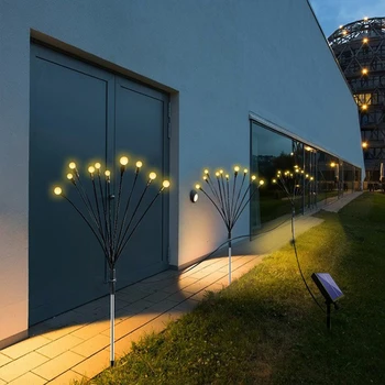 Светодиодное освещение дорожки для газона, водонепроницаемые солнечные декоративные ландшафтные светильники для дорожки, простая установка, автоматический выключатель для внутреннего двора