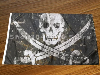Старинный флаг с пиратским черепом, баннер 90x150 см, изготовленный на заказ ретро-арт-баннер