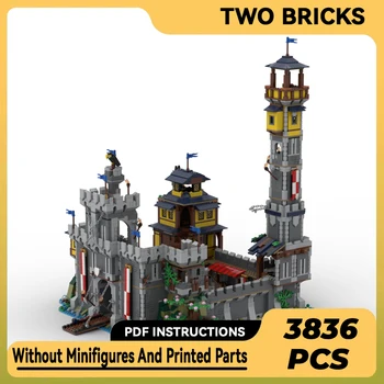 Строительные блоки Moc, модель крепости, замок с высокой башней, Технические кирпичи, сборка своими руками, строительные игрушки для детей, праздничные подарки.