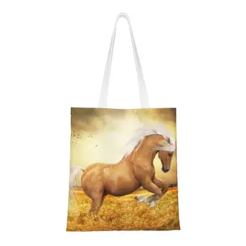 Сумки для покупок Palomino Horse Sundance Grocery Tote, женские модные сумки для покупок с животными, сумки через плечо, сумки большой емкости
