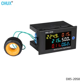 Цифровой мультиметр CHUX D85-2058 Вольтметр Амперметр Однофазный Переменный ток Частота Питания Монитор коэффициента мощности электрической энергии