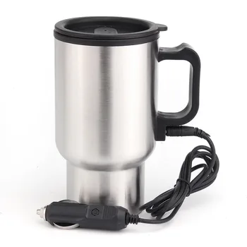 Чайник из нержавеющей стали объемом 12 В 450 мл, автомобильная чашка, автоматический электрический нагреватель воды с кабелем