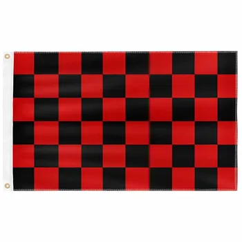 Черно-красный клетчатый флаг, печатный баннер из 100D полиэстера, вечеринка в общежитии колледжа, сад, двор, украшение дома в помещении на открытом воздухе