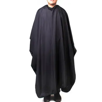 Черный Большой непромокаемый парикмахерский халат, фартук для стрижки волос с застежкой-молнией