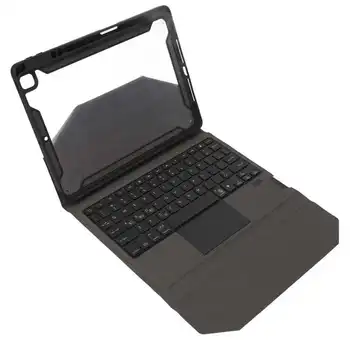 Чехол для клавиатуры с сенсорной панелью, чехол для клавиатуры для планшета, магнитный съемный чехол с защитой 360 градусов, 7-цветная подсветка с держателем ручки для